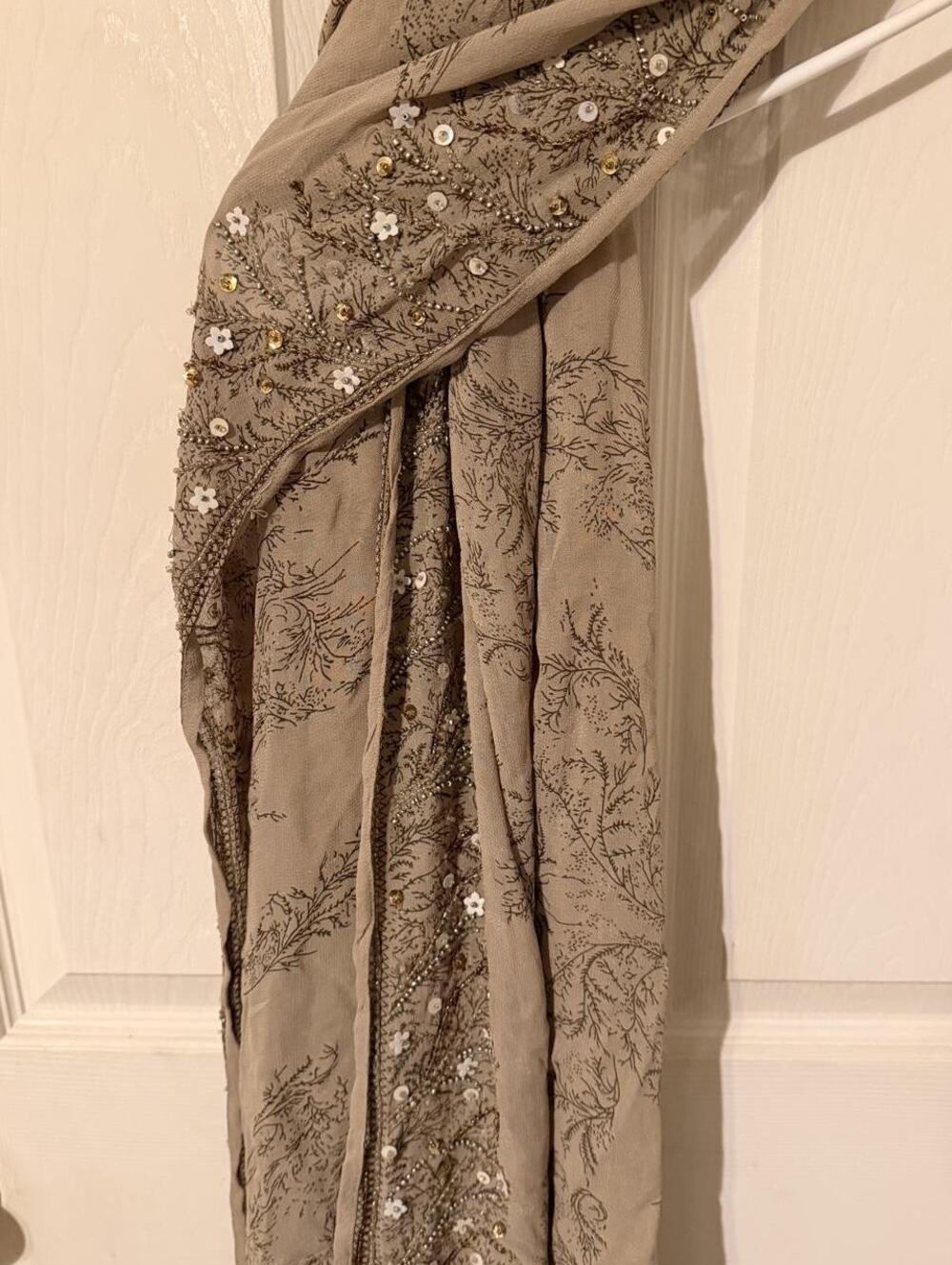 Y2k Vintage Anthropologie / Free People Earthy Boho Beaded Rayon Scarf Shawl